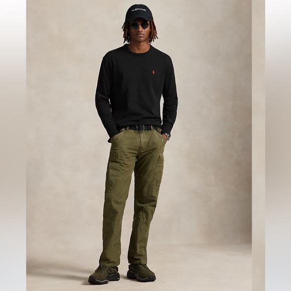 Polo by Ralph Lauren Black Neon Pony Logo  and Cargo Pants Boys Set - Picture 11 of 12